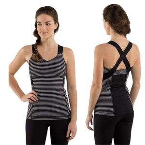 Lululemon Athletica “Push Ur Limits” Tank
Parallel Stripe Black White